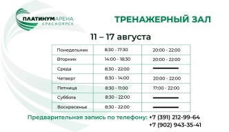 Платинум Арена Красноярск приглашает вас в тренажерный зал.